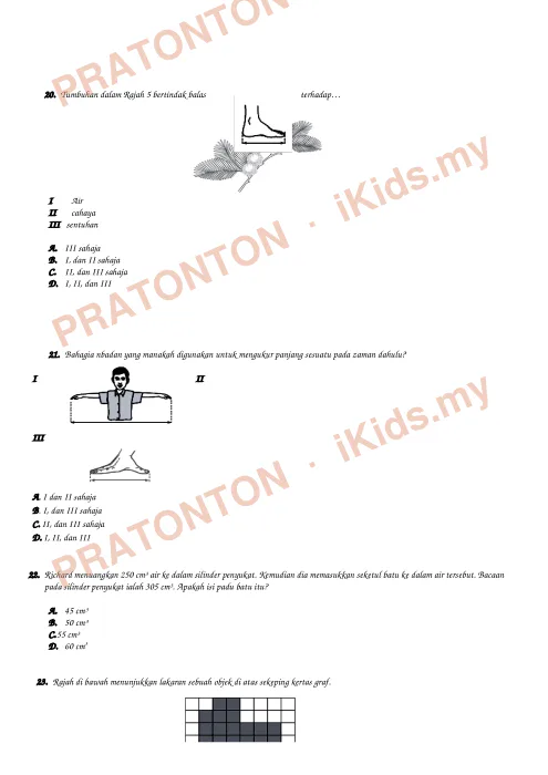 Pratonton muka 7 lembaran Ujian Pertengahan Tahun Sains — Sains Tahun 4