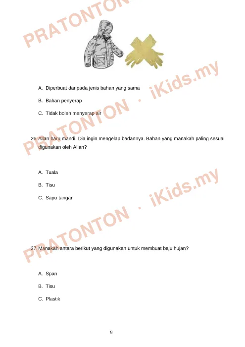 Pratonton muka 9 lembaran Ujian Sains 7 — Sains Tahun 3