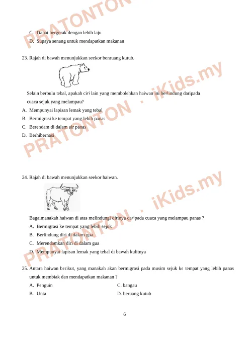 Pratonton muka 6 lembaran Ujian Sains Tahun 5 — Jawab Semua Soalan (Set A) — Sains Tahun 5