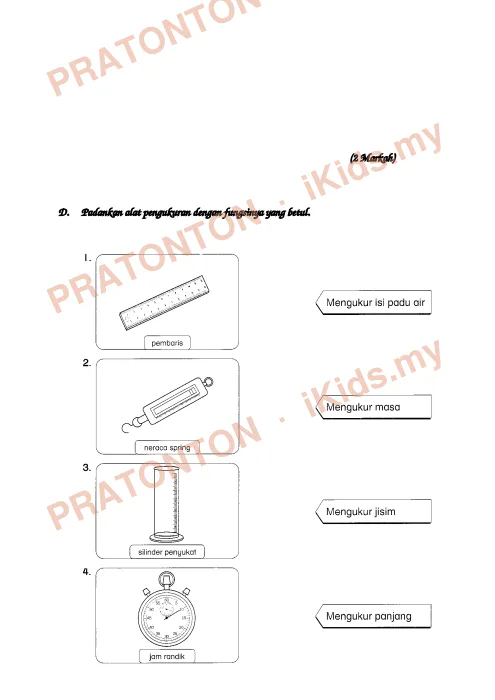 Pratonton muka 5 lembaran Ujian Sains 9 — Sains Tahun 3