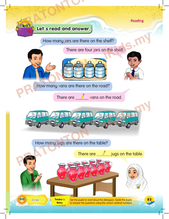 Pratonton muka 3 lembaran Unit 14 — Bahasa Inggeris Tahun 1