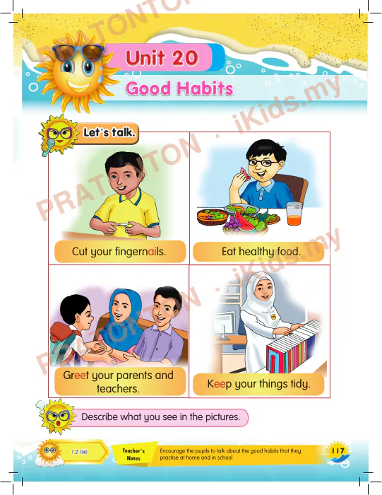 Pratonton muka 1 lembaran Unit 20 — Bahasa Inggeris Tahun 1