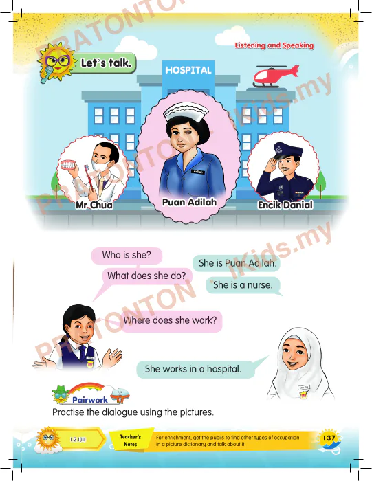 Pratonton muka 3 lembaran Unit 23 — Bahasa Inggeris Tahun 1