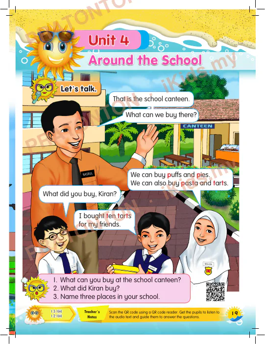 Pratonton muka 1 lembaran Unit 4 — Bahasa Inggeris Tahun 1