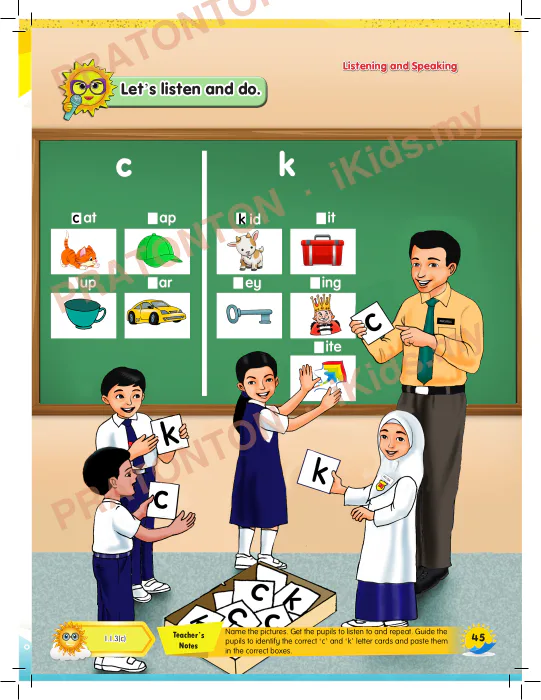 Pratonton muka 3 lembaran Unit 8 — Bahasa Inggeris Tahun 1