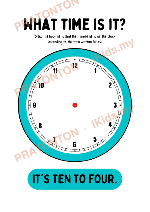 Pratonton muka 5 lembaran What Time Is It Activity Book Read and Draw — Matematik Anak Istimewa