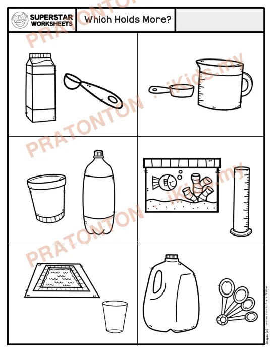 Pratonton muka 1 lembaran Which Holds More? — Matematik Tahun 1