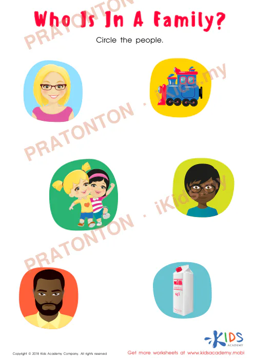 Pratonton muka 1 lembaran Who Is In A Family? — Matematik Tahun 1