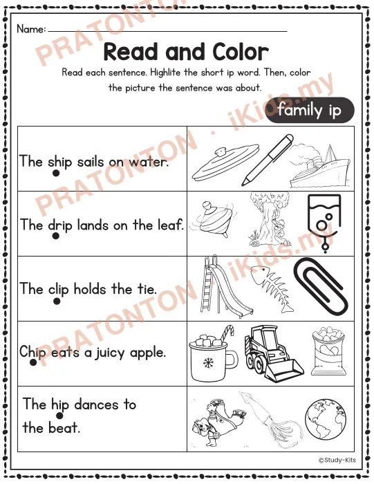 Pratonton muka 20 lembaran Worksheet Type: Portrait — Bahasa Inggeris Tahun 1
