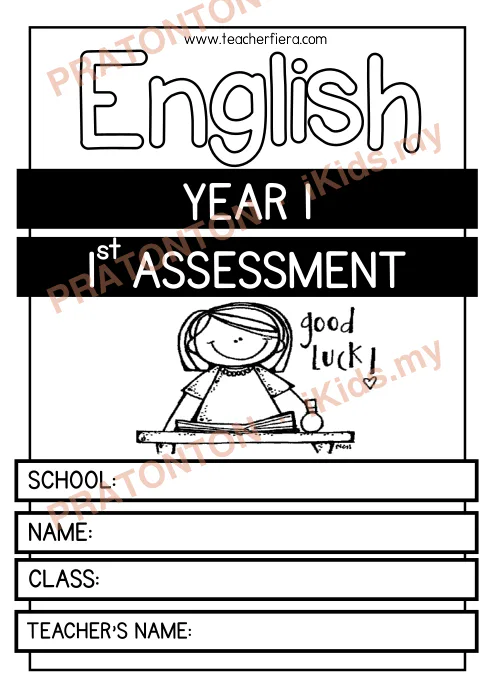 Pratonton muka 1 lembaran YEAR 1 — Bahasa Inggeris Tahun 1