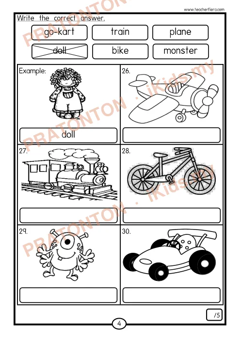 Pratonton muka 5 lembaran YEAR 1 — Bahasa Inggeris Tahun 1