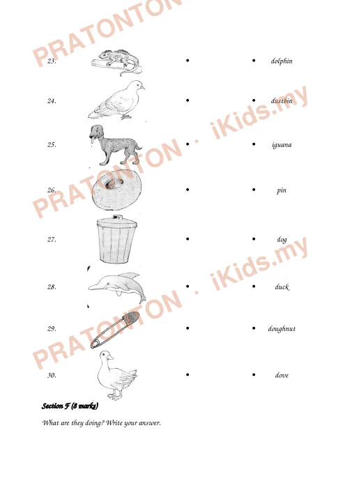 Pratonton muka 4 lembaran YEAR 1 ENGLISH — Bahasa Inggeris Tahun 1