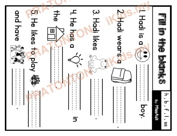 Pratonton muka 14 lembaran Year 1 — Bahasa Inggeris Tahun 1