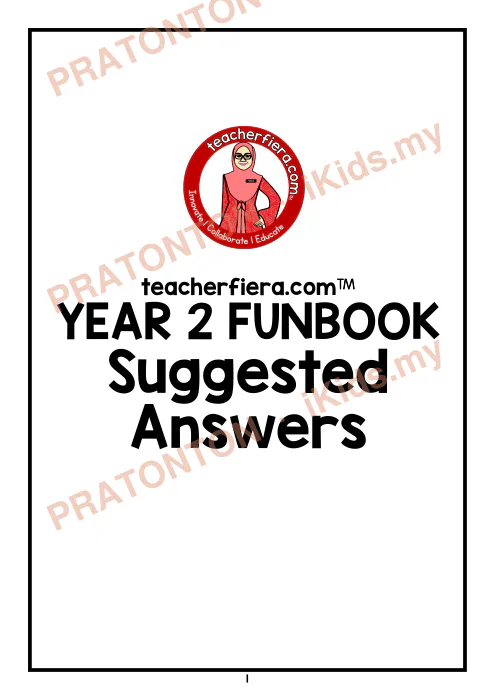 Pratonton muka 1 lembaran YEAR 2 FUNBOOK — Bahasa Inggeris Tahun 2