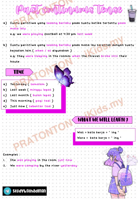 Pratonton muka 1 lembaran Yesterday — Bahasa Inggeris Tahun 1